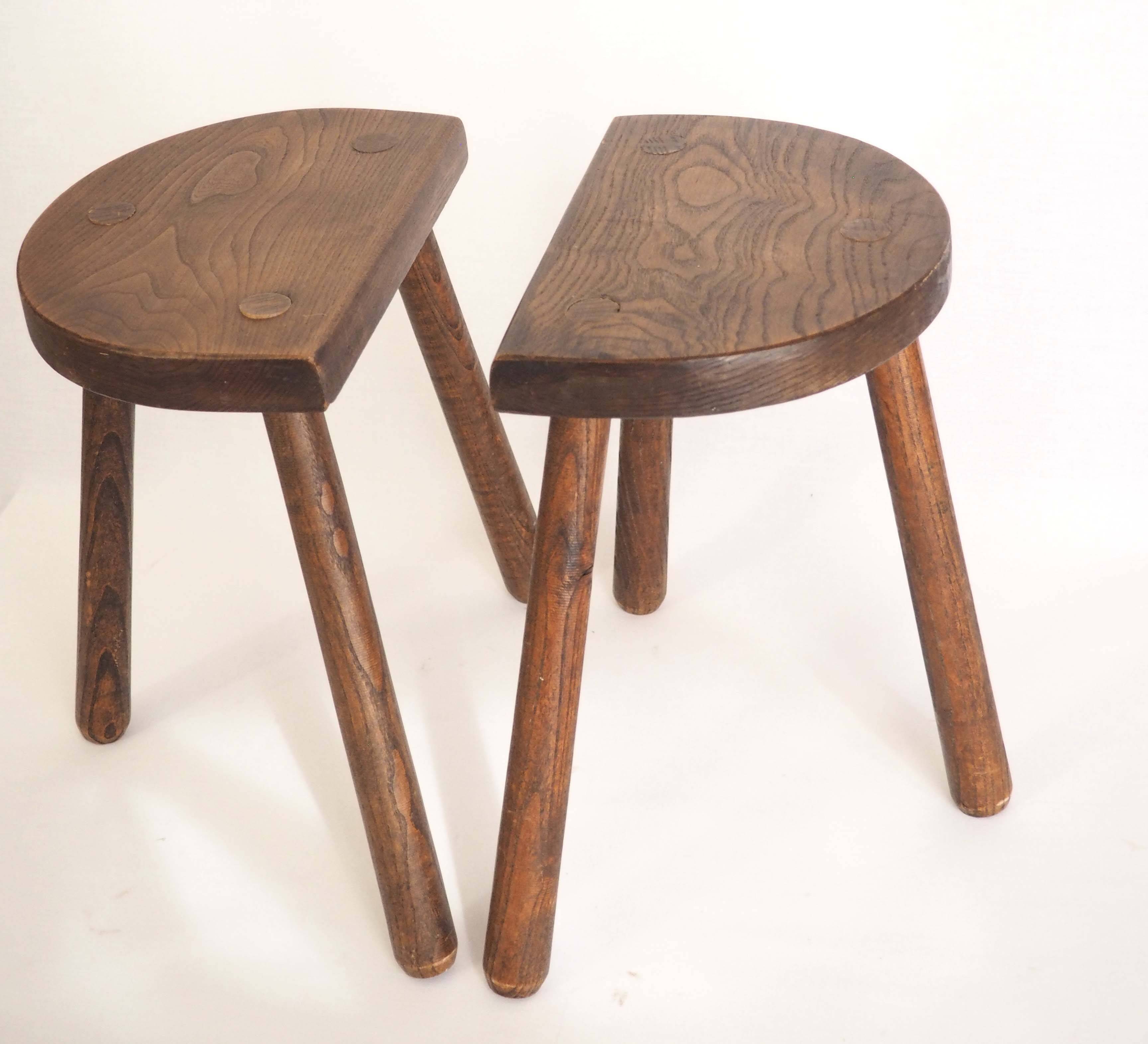 Pair of tripod cowherd stools