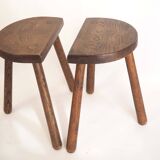 Pair of tripod cowherd stools