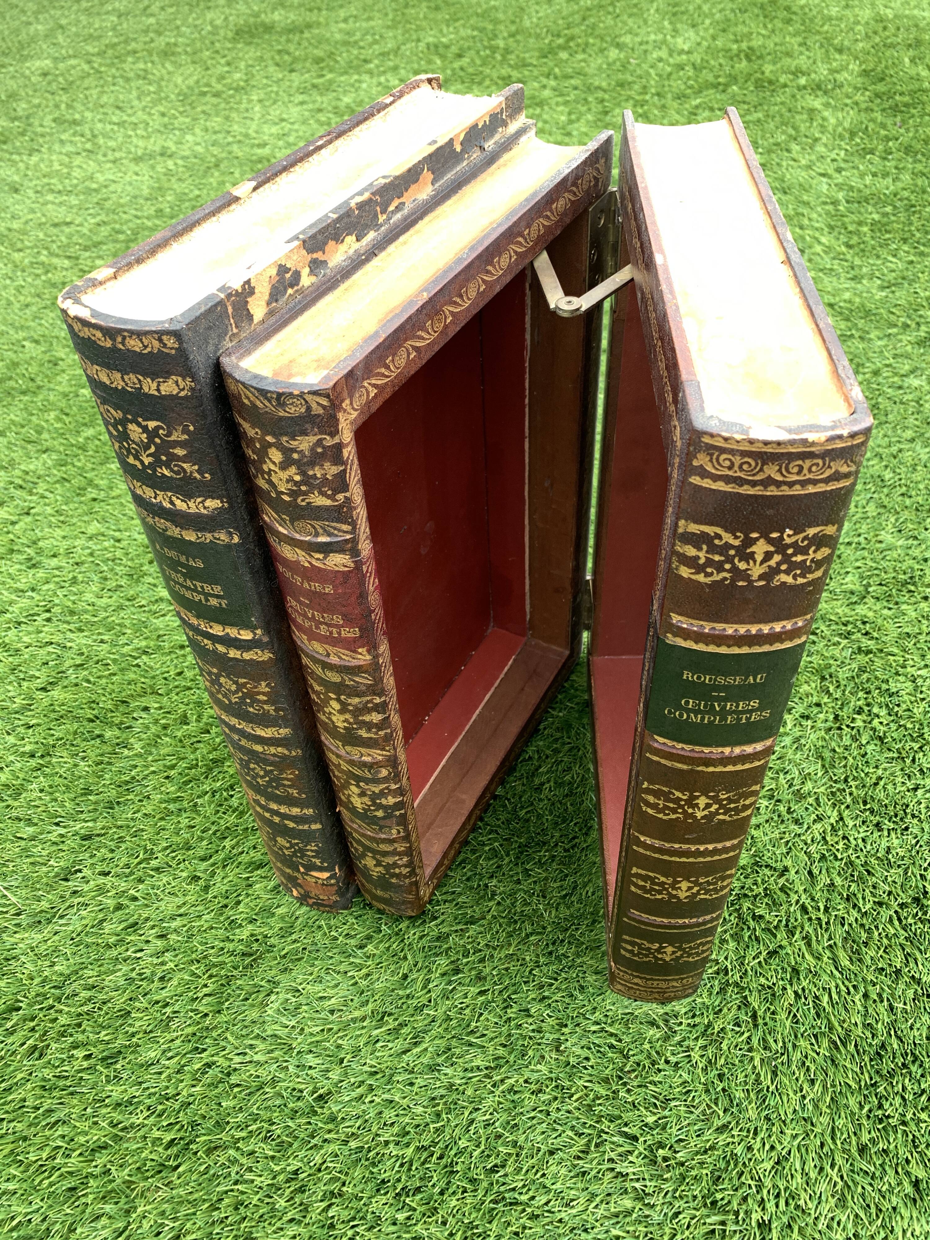 Trompe l'oeil storage box of old books, twentieth century