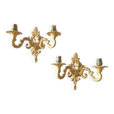 Paire d'appliques en bronze doré XXe