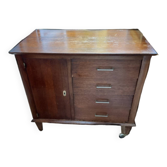 Commode vintage sur roulettes années 60/79