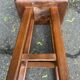 Vintage square farmhouse stool in solid wood from the 1960s.