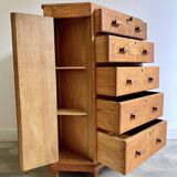 Art deco oak corner unit with drawers