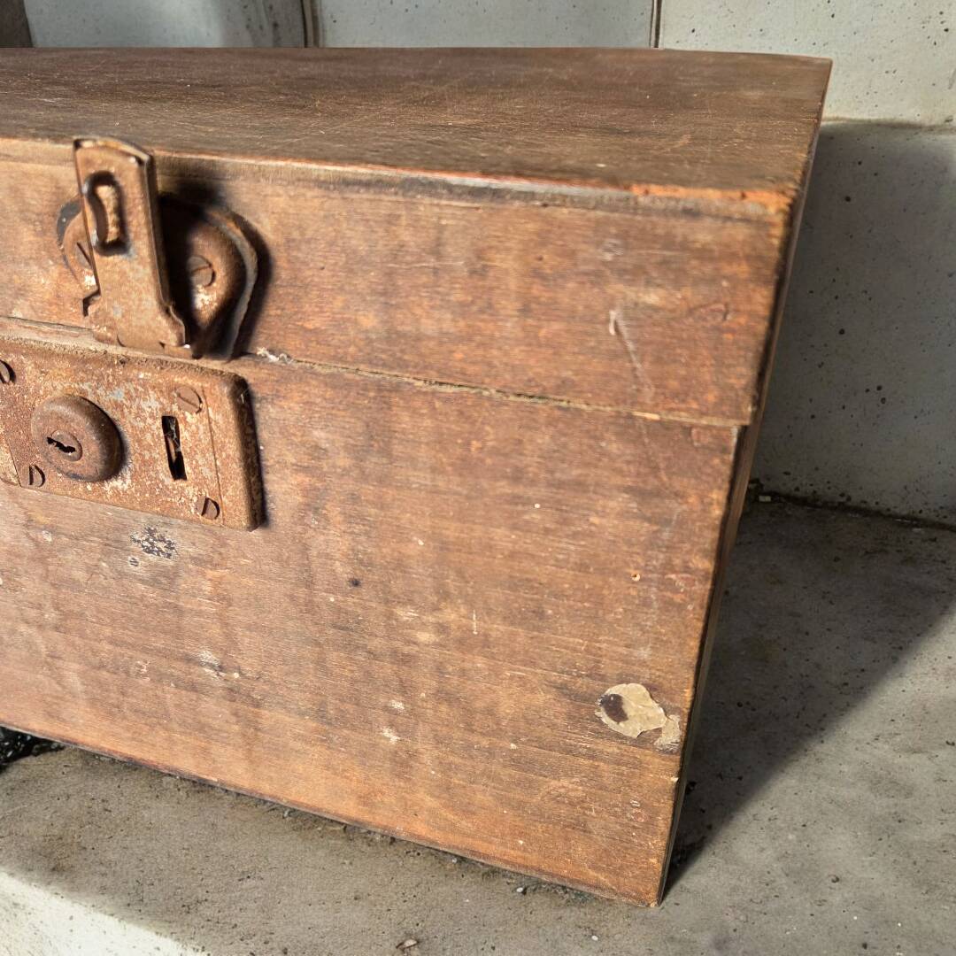 Vintage wooden crate suitcase
