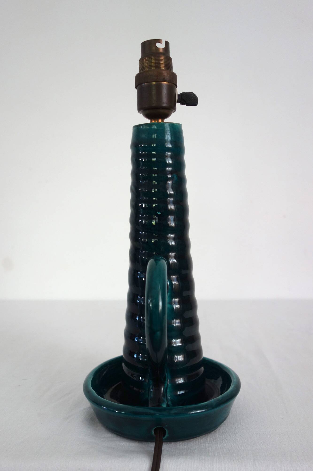 Accolay vintage green enamel candle holder lamp bases