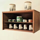 Scandinavian style teak wall or table shelf