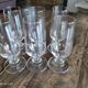 Set of 6 vintage champagne flutes on low crystalline stand