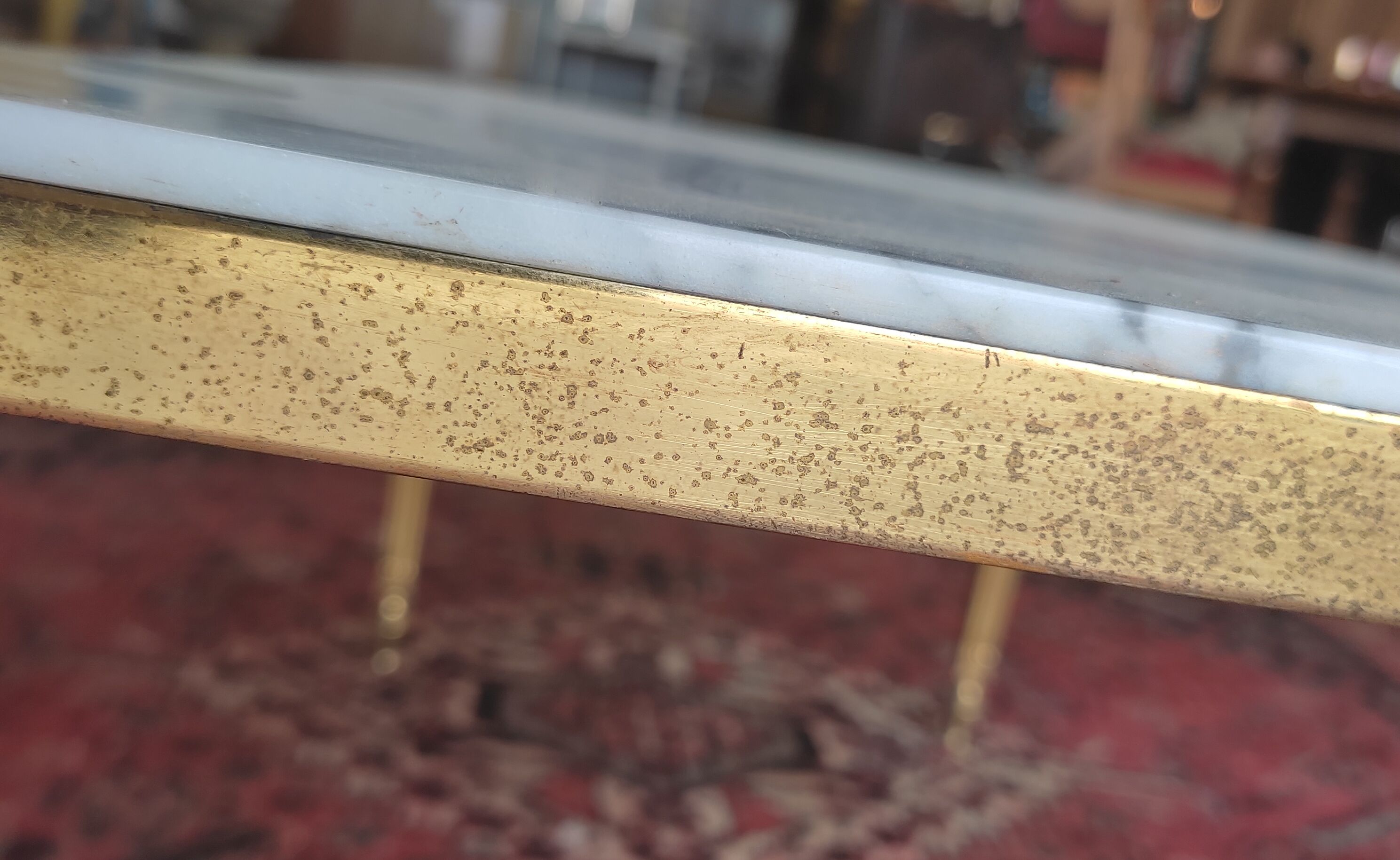 Marble and brass coffee table