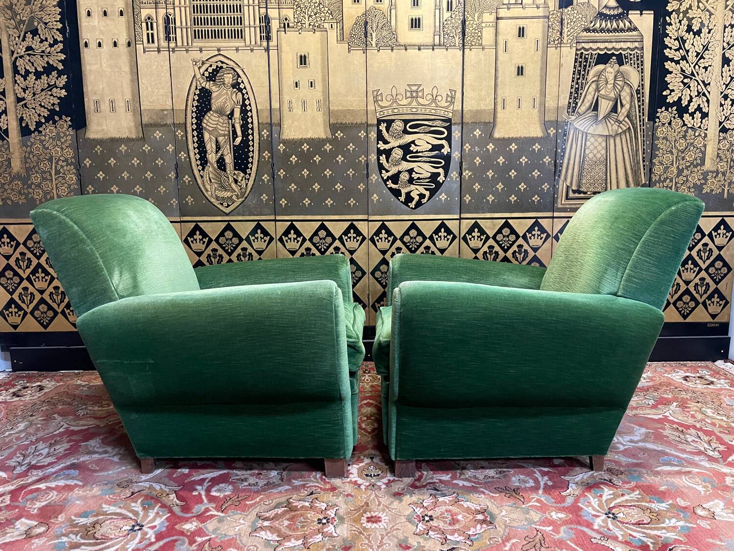 Pair of Art Deco club armchairs
