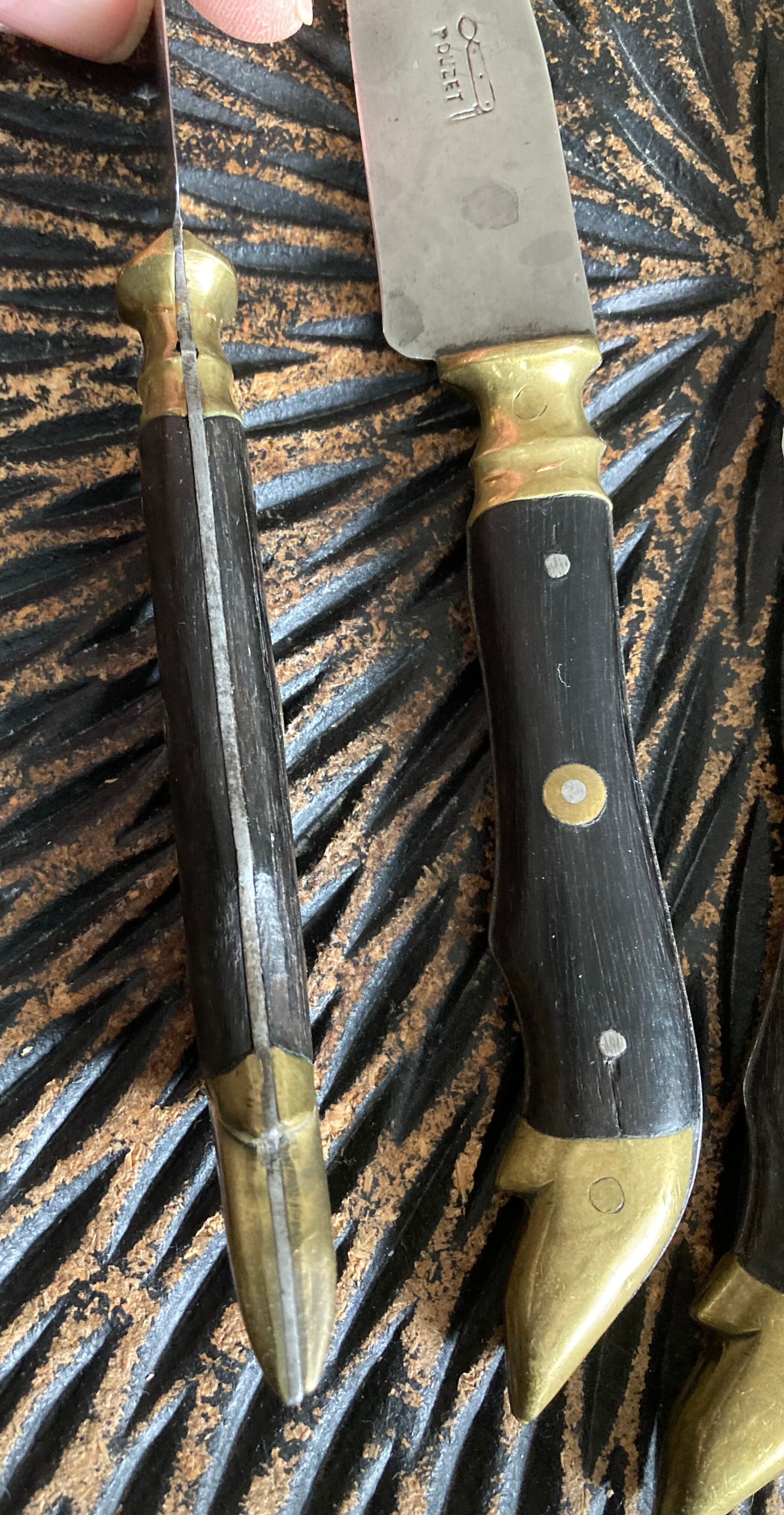 4 antique table knives - Pouzet Bigay - Thiers late nineteenth