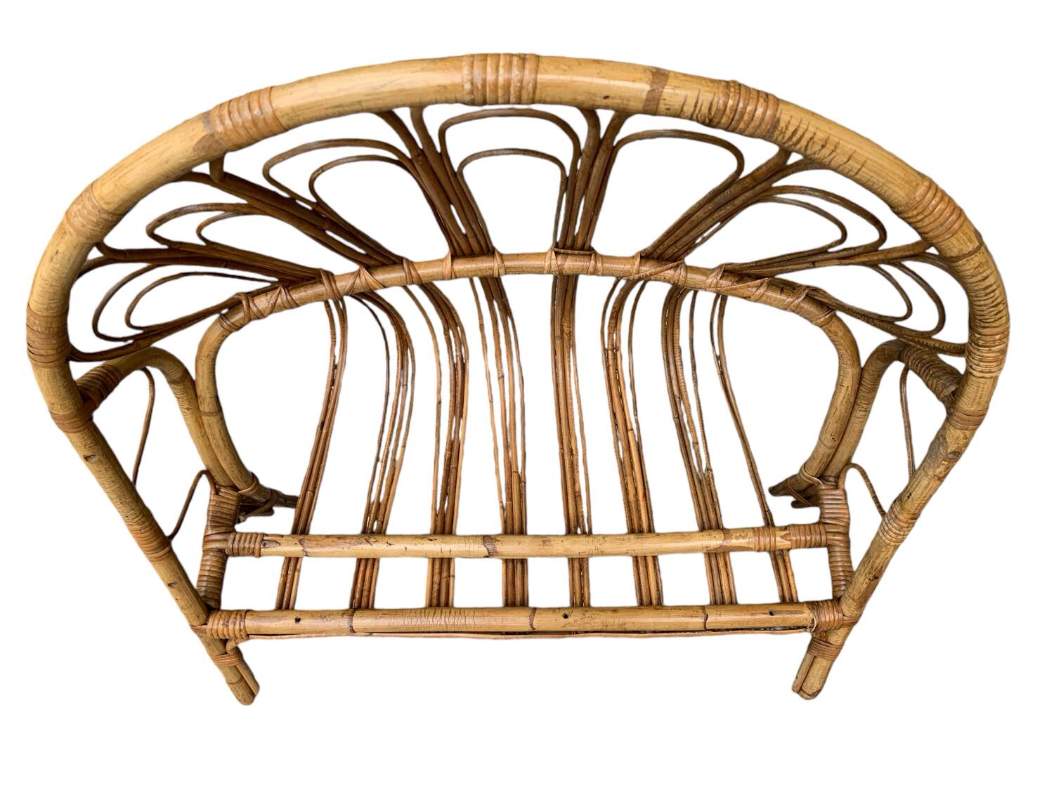 Children's rattan basket bed 1960