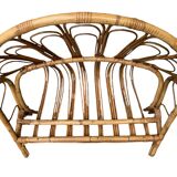 Lit corbeille en rotin pour enfant 1960