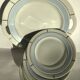 7 Dessert plates + dish in fine sky blue porcelain