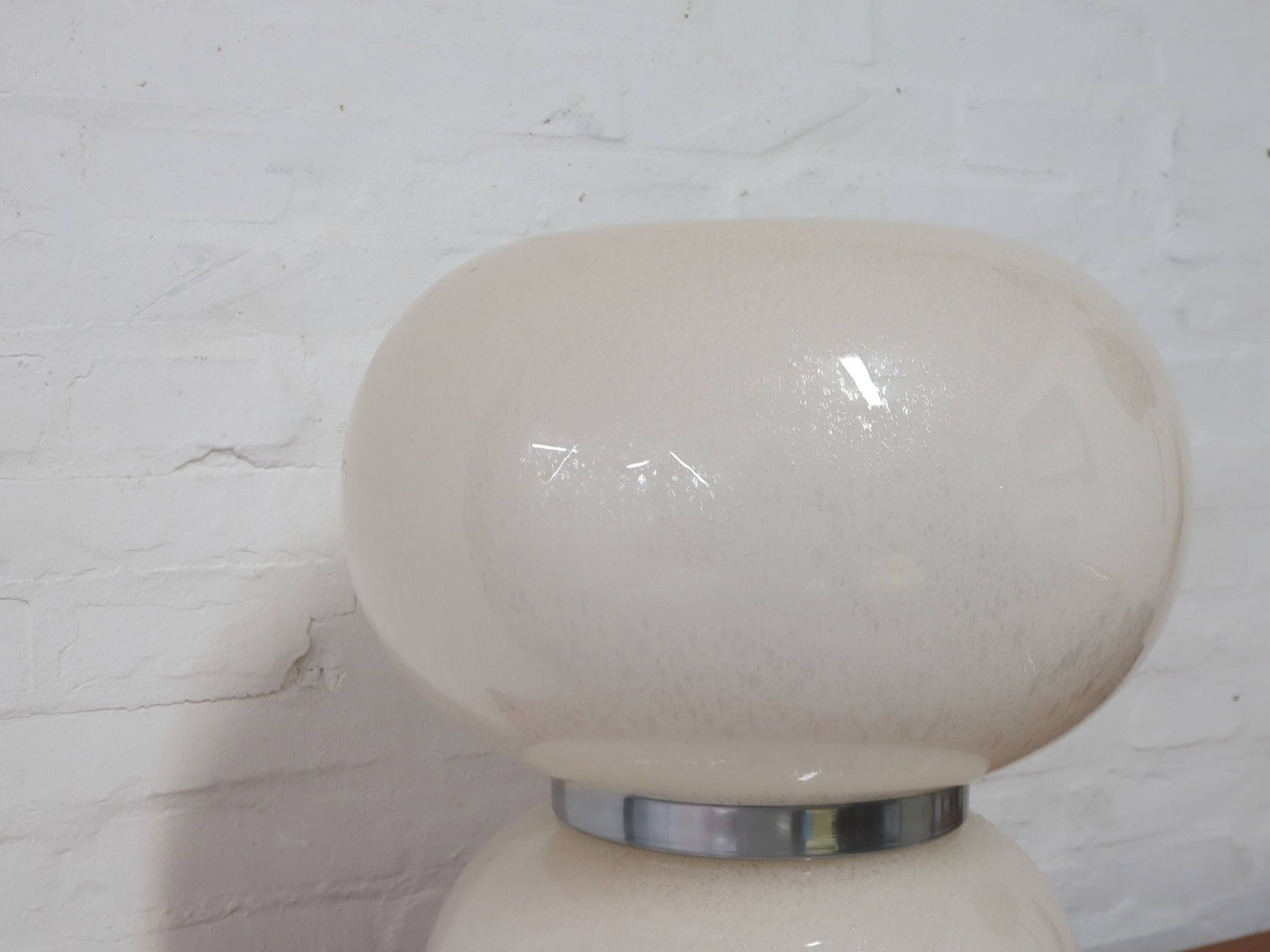 Murano pulegoso glass double shade table lamp Mazzega 1970s