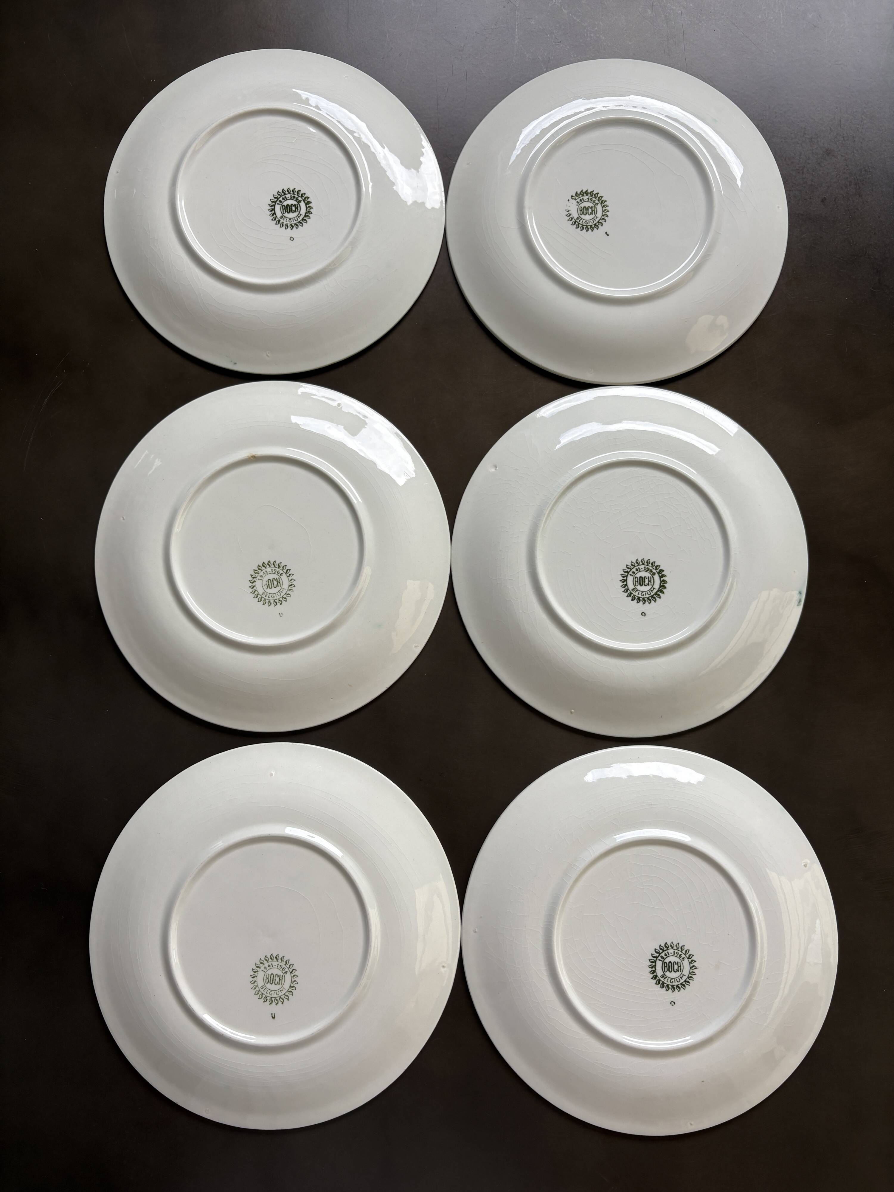 6 Assiettes à dessert vintage BOCH La Louvière
