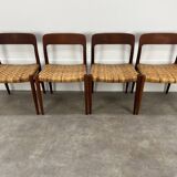 4 chairs 75 by Niels Otto Moller, Scandinavian design, teak