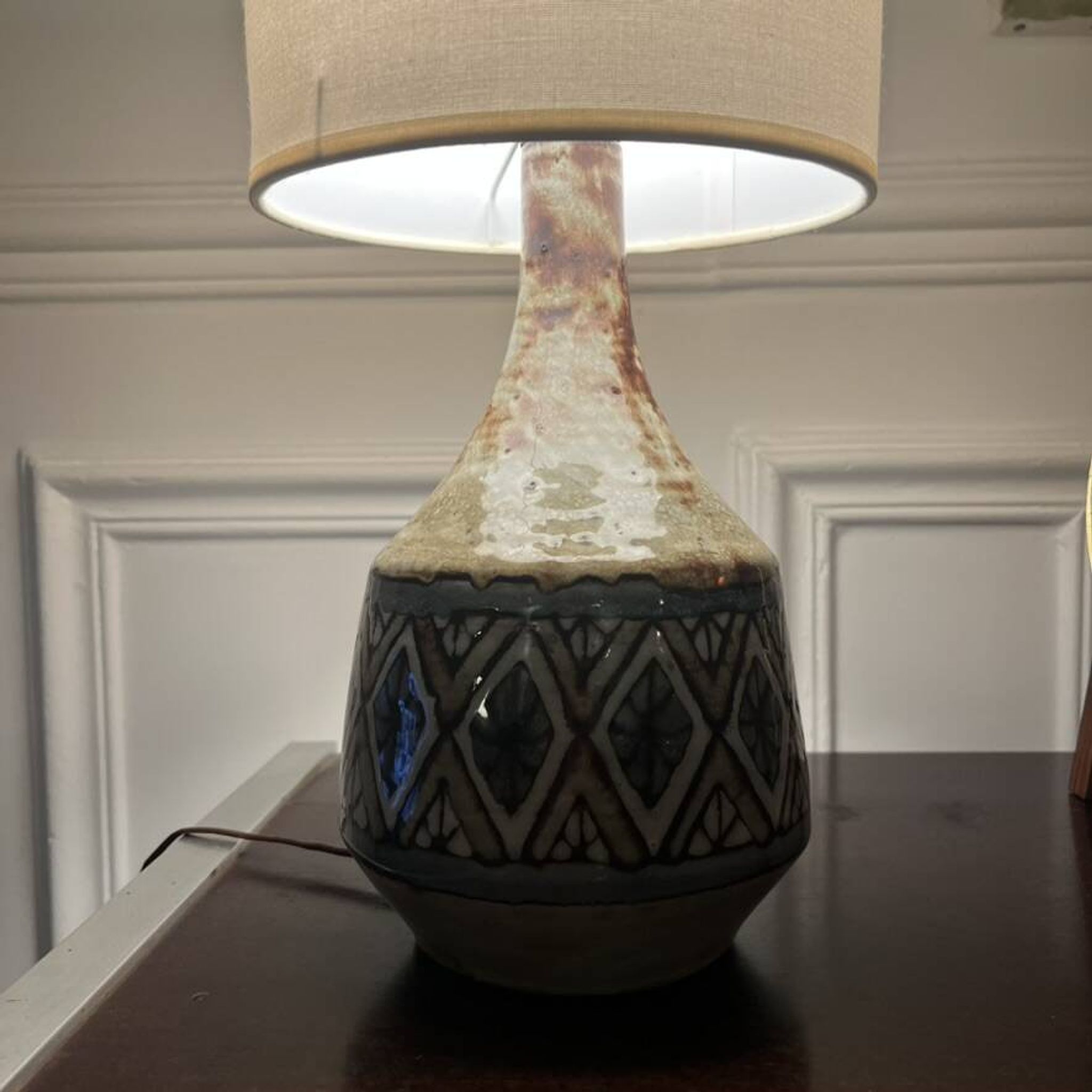 Pied de lampe en céramique de Jean-Claude Malarmey