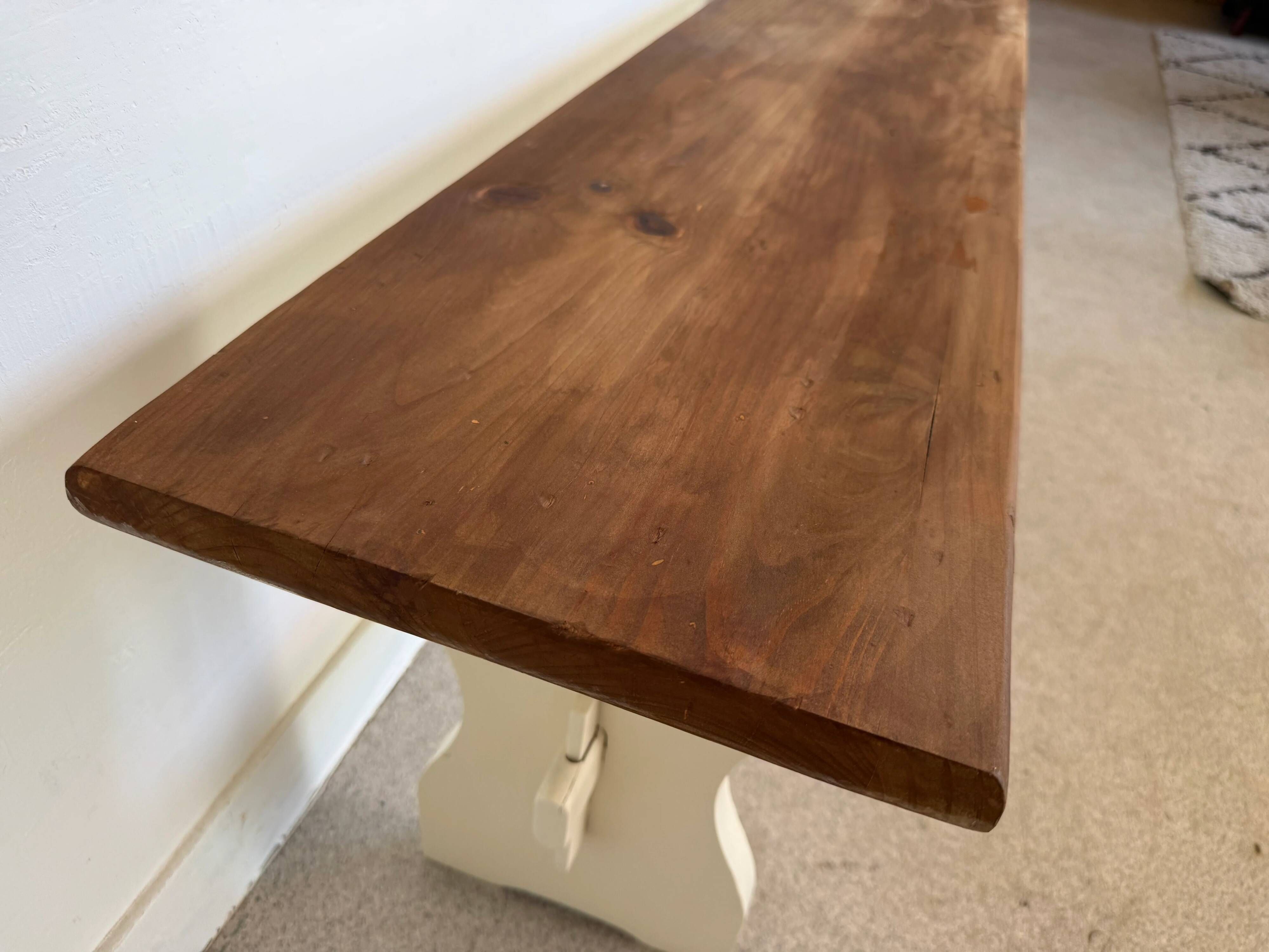 Vintage farmhouse bench made of solid wood