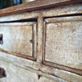 Antique commode, patinated, blue-grey Tuscany.
