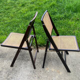 Paire de chaises pliantes , cannage , 70’