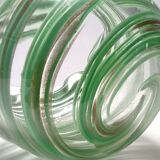 Murano Glass Bowl or Ashtray with Green Canes and Aventurine Glass, Italy