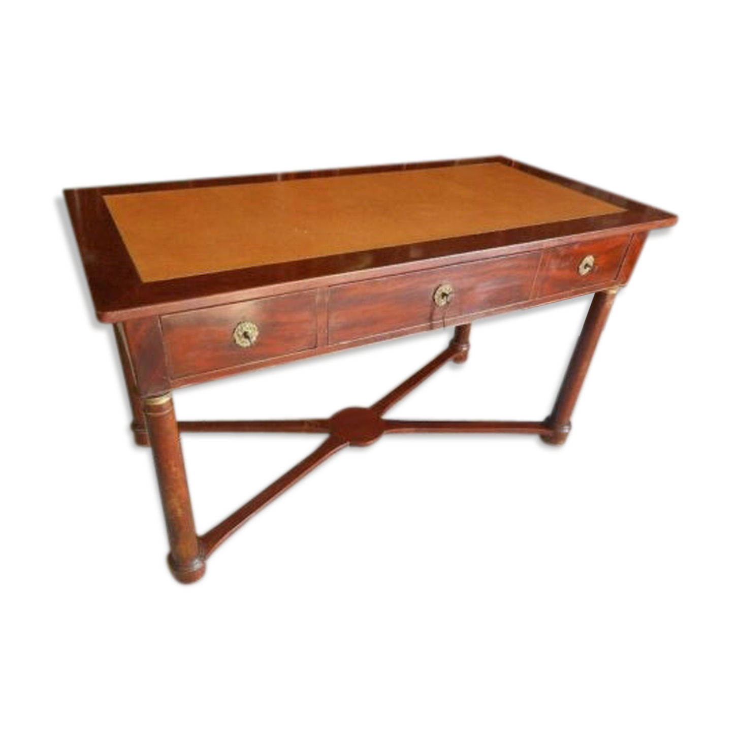 Bureau plat style Empire en acajou