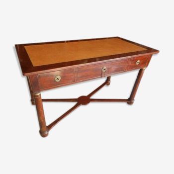 Bureau plat style Empire en acajou