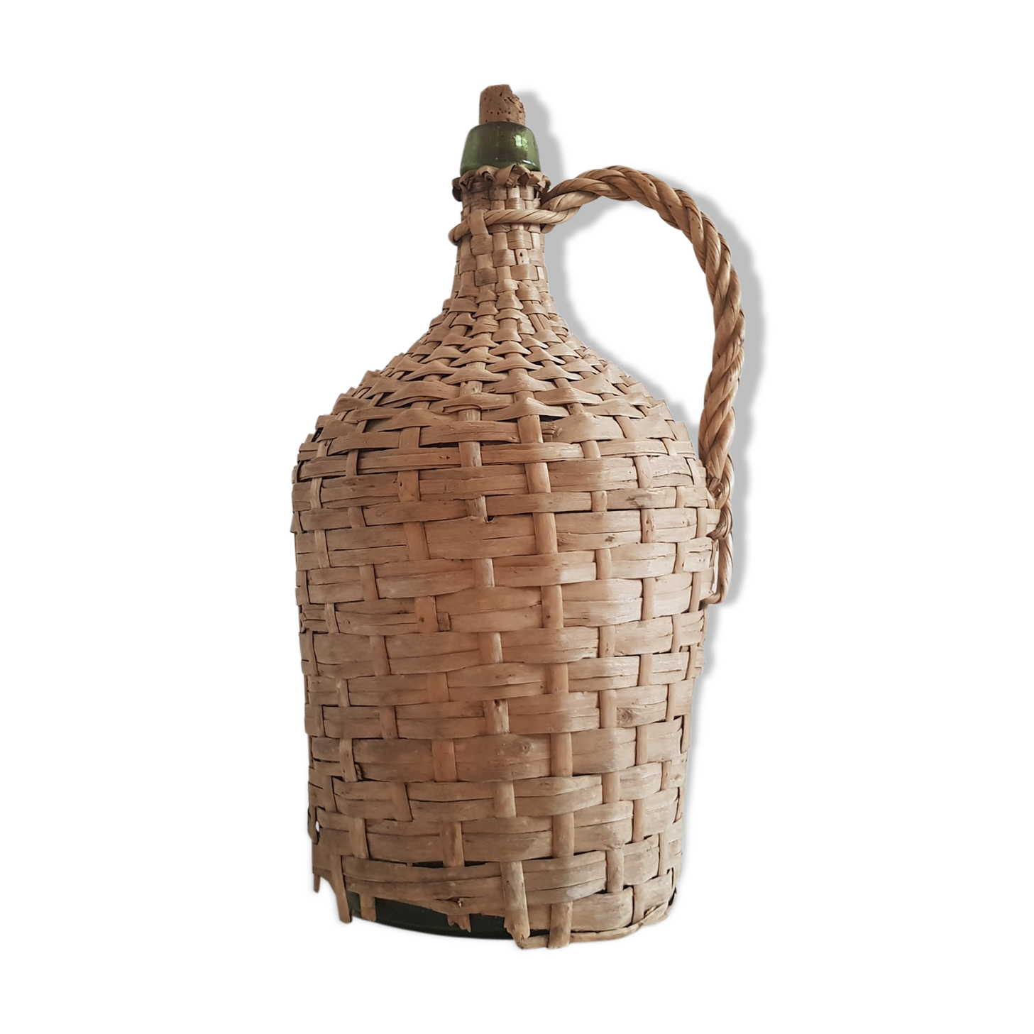 Demijohn with basket wicker h38cm