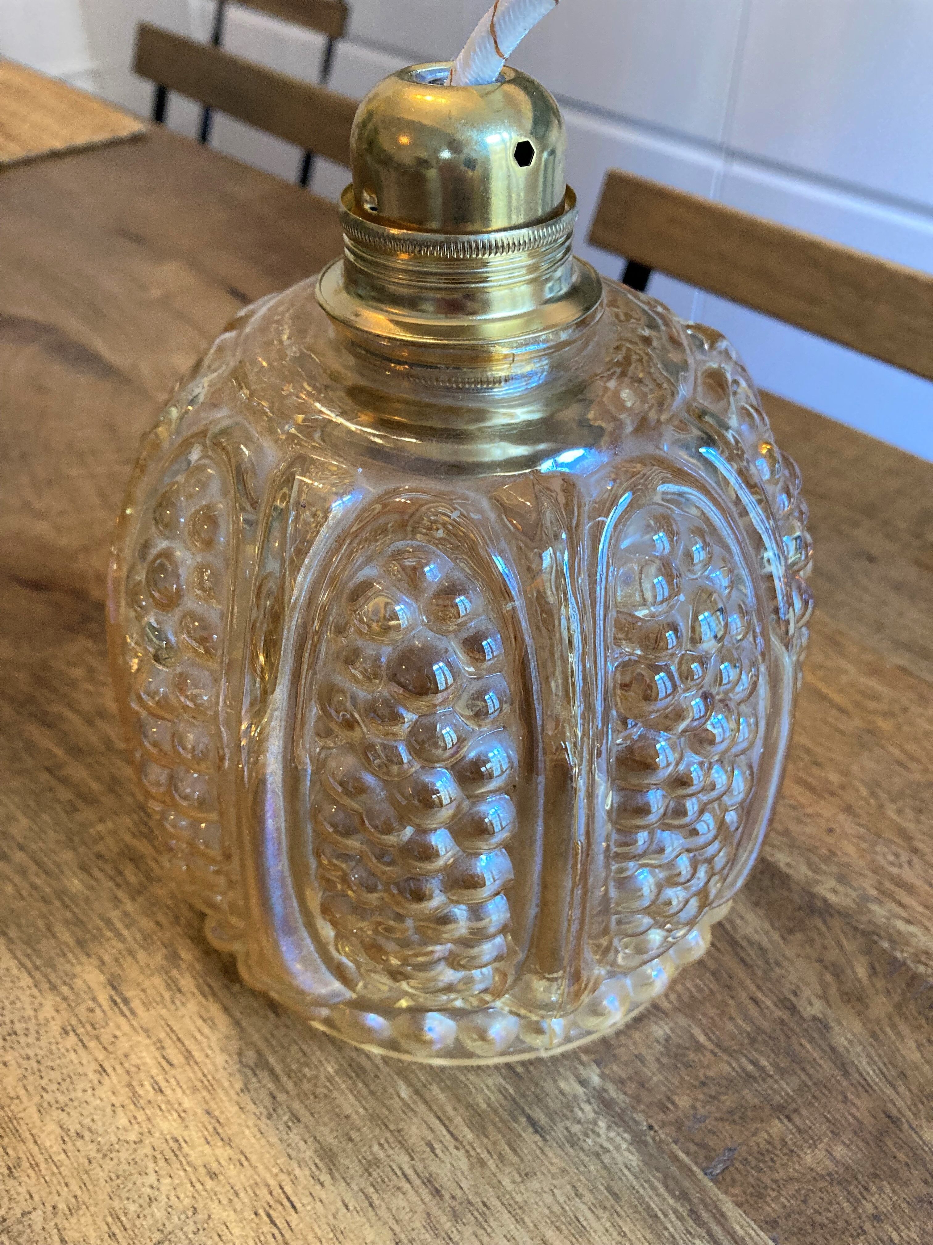 Golden vintage globe pendant lamp