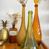 Vintage green glass decanter