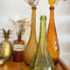 Vintage green glass carafe