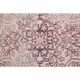 Tapis turc vintage en laine et coton rose noué à la main