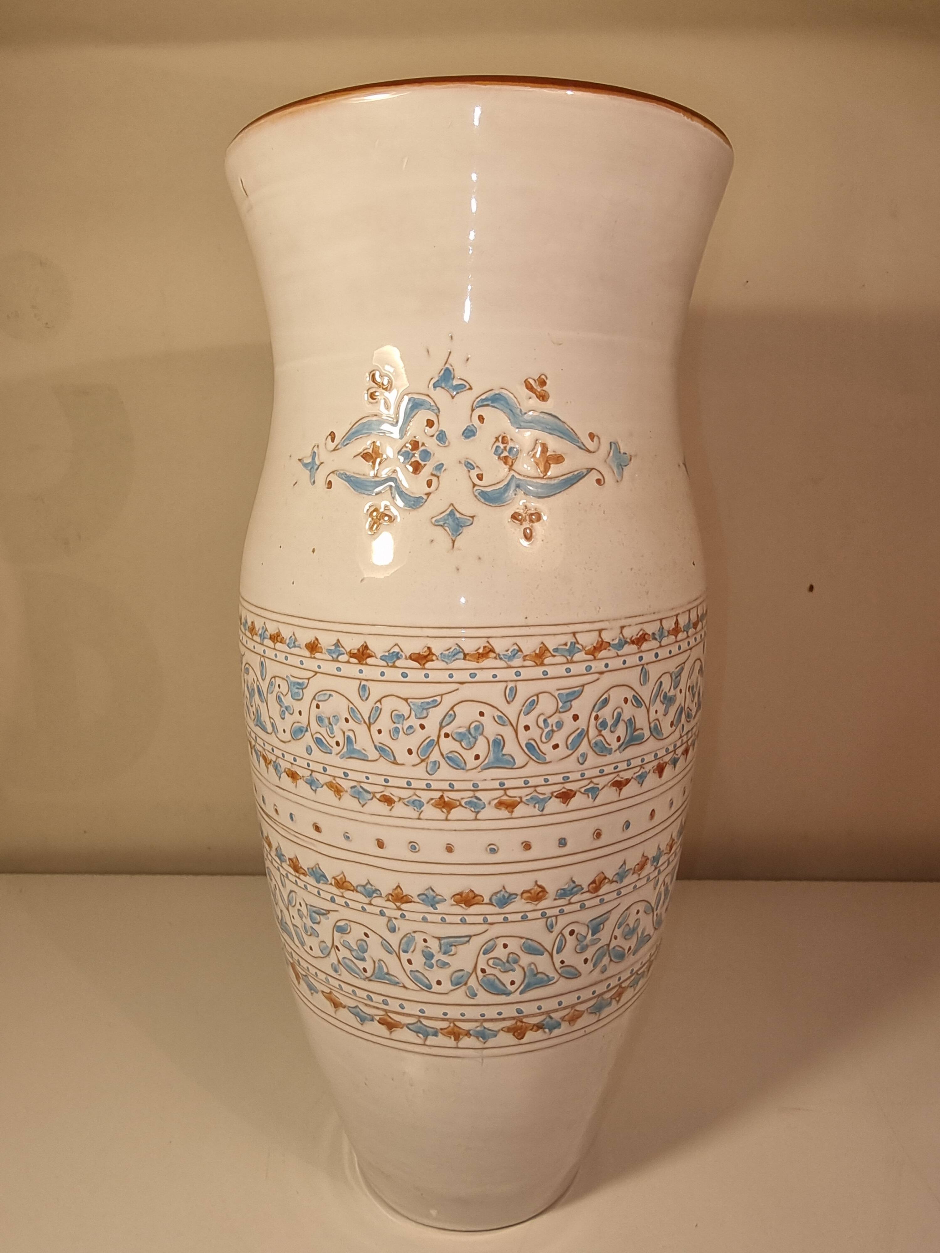 Grand vase céramique artisanal signé