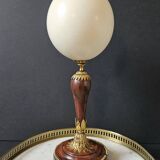 Ostrich Egg, Base in Brass and Brown Marble Empire Napoleon III H: 35cm