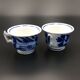 2 tasses à café sarreguemines et digoin décor fleuri bleu