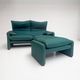 Maralunga sofa with footstool by Vico Magistretti for Cassina, 1970s