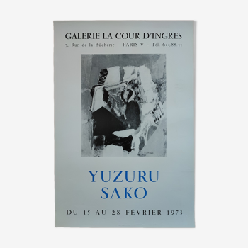 Affiche Exposition 1973 Galerie la Cour d'Ingres Yuzuru Sako