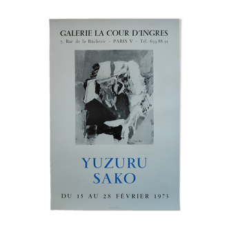 Affiche Exposition 1973 Galerie la Cour d'Ingres Yuzuru Sako