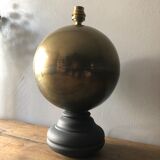 Brass and wood lamp foot