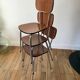 Trio of brown formica chairs 70s