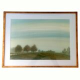 Painting signed Richard LITZELMANN (1951-2020) – Watercolor – Countryside landscape