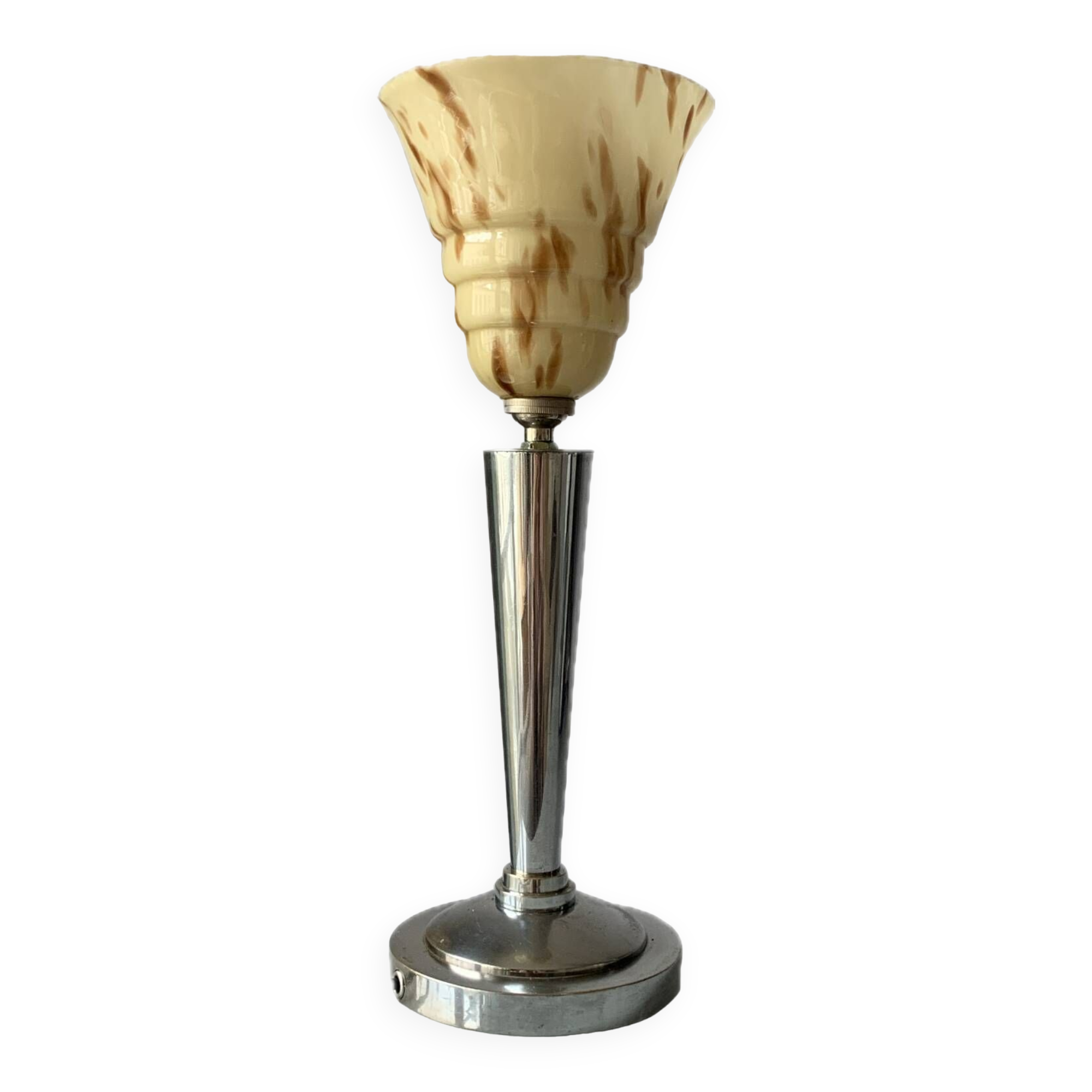 Silver bronze art deco table lamp