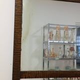 Art deco hammered wrought iron planter mirror