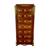 Secretary Napoleon in rosewood, violet wood and gilded bronzes.