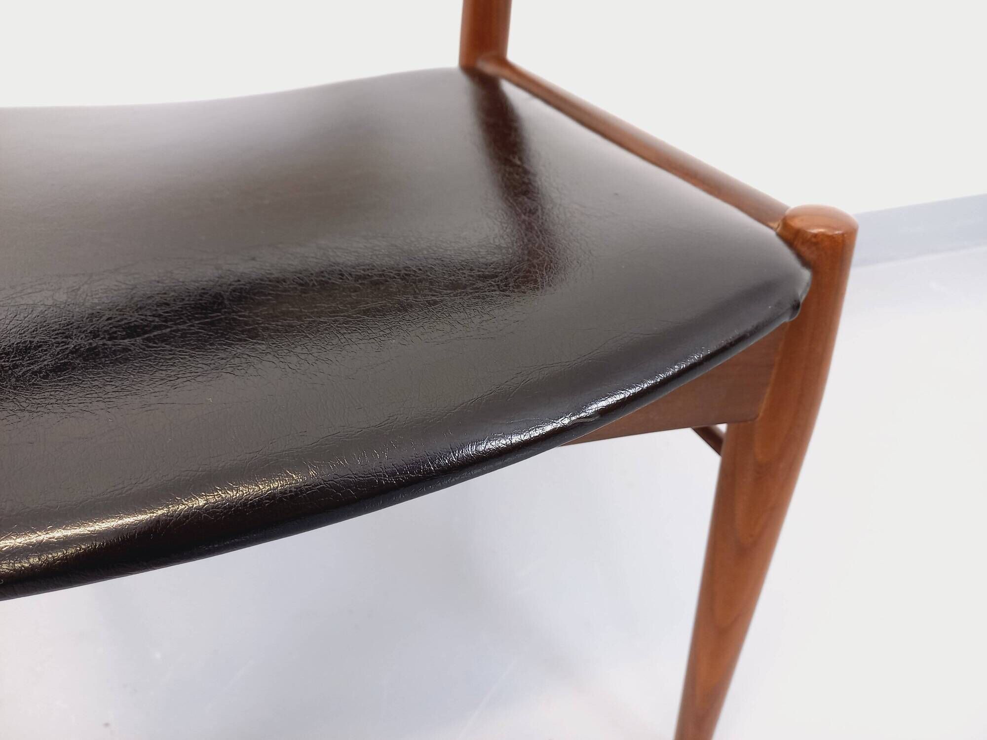 Vintage Scandinavian teak and leatherette chair from the 50s and 60s
