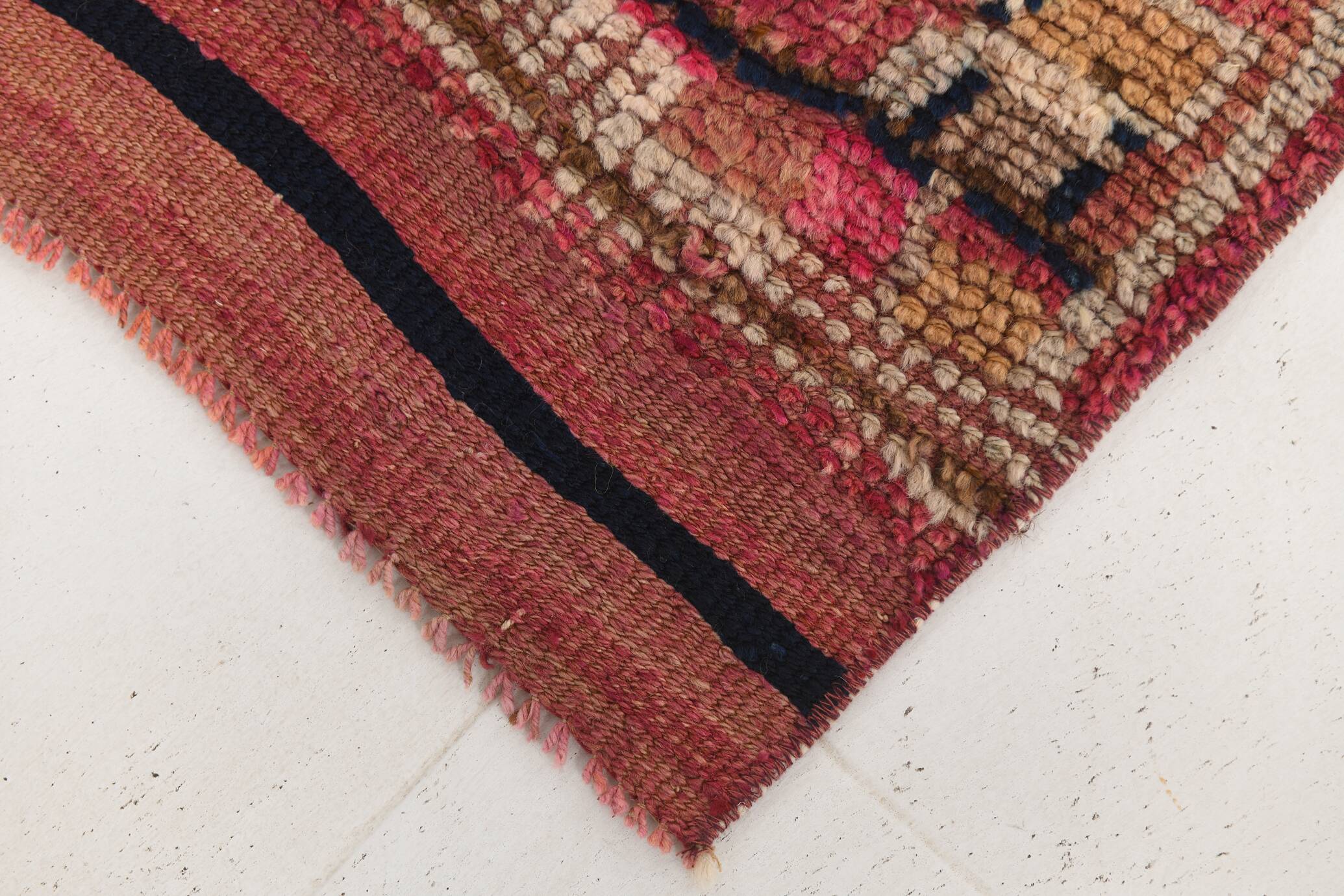 Red Cream Tribal Turkish Runner Rug 88x311Cm SK 18885