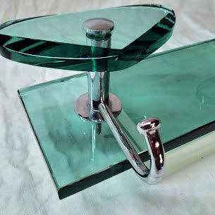 Max Ingrand coat rack sandher for Fontana Arte, green glass