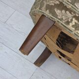 1960s, Danish 3-seater curved sofa, furniture velour, beech wood legs.