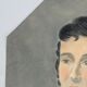 Watercolor on paper portrait man frock coat oval frame dore