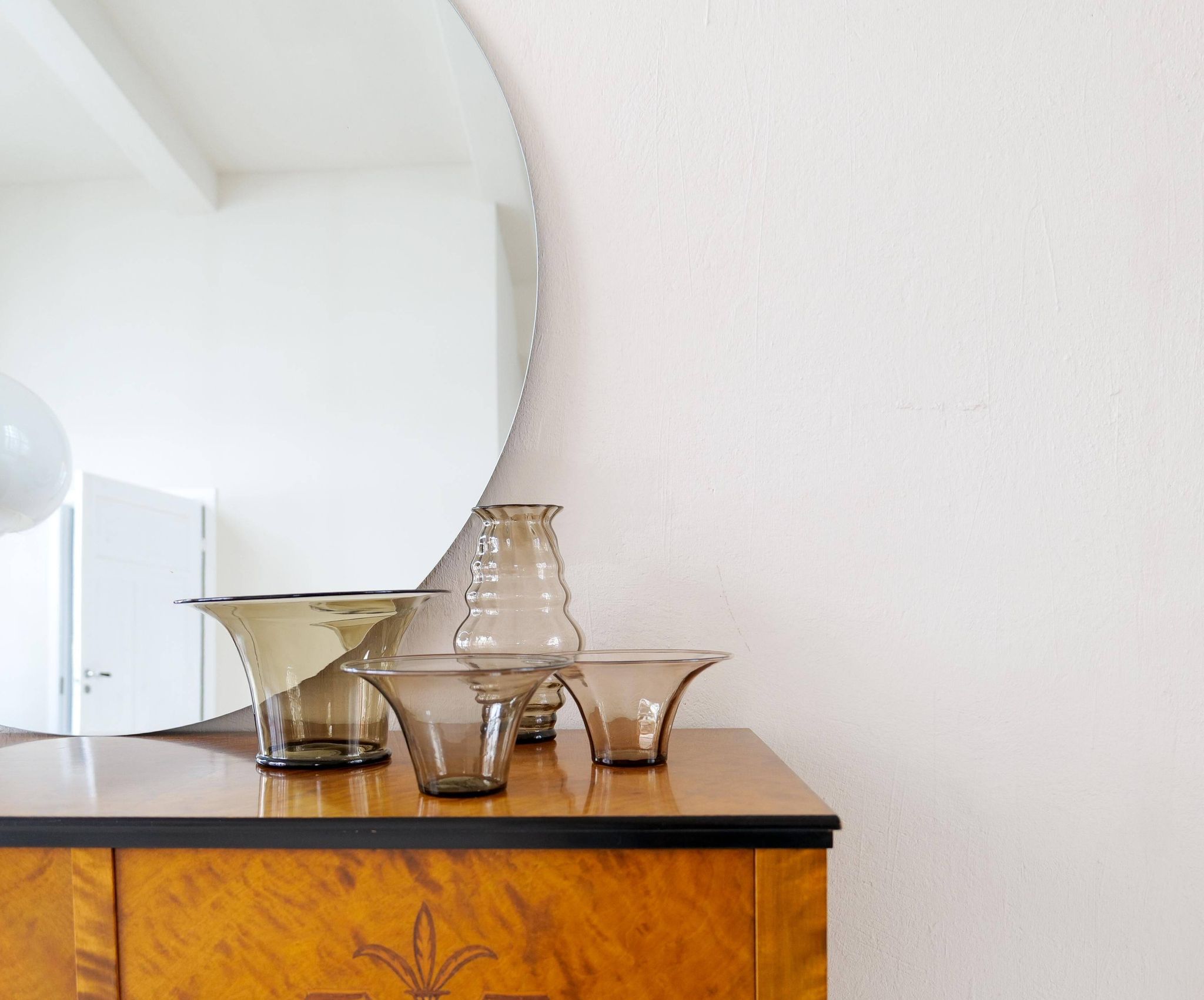 Art Deco Ensemble / Swedish Grace of 4 Glass Containers by Simon Gate Orrefors Sweden 1920s